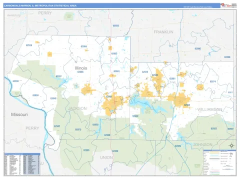 Carbondale-Marion metro area map