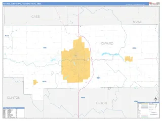 Kokomo Metro Area Business Reference style ZIP Code wall map