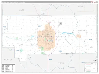 Kokomo Metro Area Classic style ZIP Code wall map