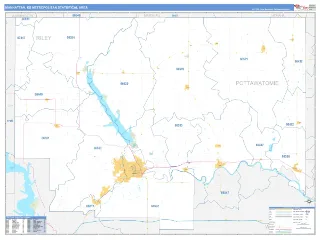 Manhattan Metro Area Business Reference style ZIP Code wall map