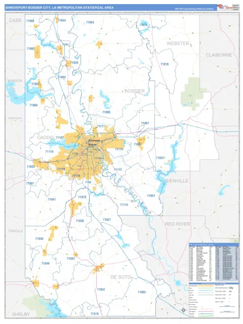 Shreveport-Bossier City metro area map