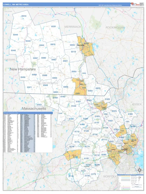 Lowell metro area map