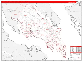 California-Lexington Park Metro Area RedLine style ZIP Code wall map