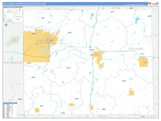 Battle Creek Metro Area Business Reference style ZIP Code wall map