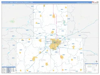 Lansing-East Lansing Metro Area Business Reference style ZIP Code wall map