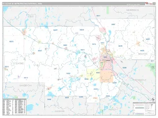 St. Cloud Metro Area Classic style ZIP Code wall map
