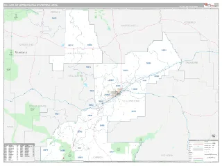 Billings Metro Area Classic style ZIP Code wall map