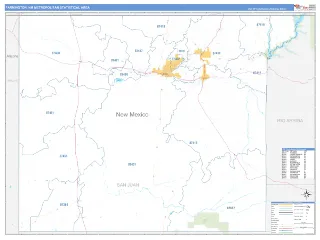 Farmington Metro Area Business Reference style ZIP Code wall map