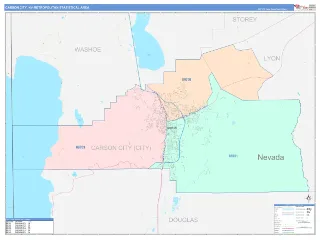 Carson City Metro Area ColorCast style ZIP Code wall map