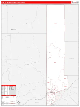 Reno Metro Area RedLine style ZIP Code wall map