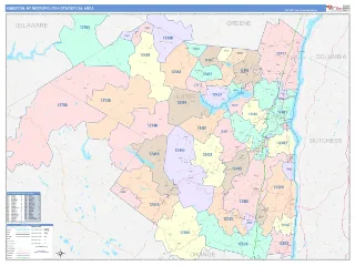 Kingston Metro Area ColorCast style ZIP Code wall map