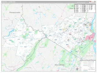 Newburgh Metro Area Classic style ZIP Code wall map