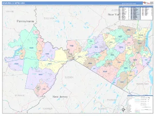 Newburgh Metro Area ColorCast style ZIP Code wall map