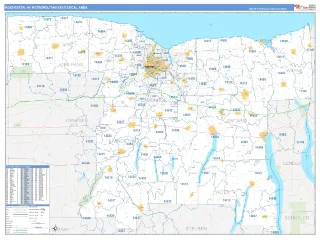 Rochester Metro Area Business Reference style ZIP Code wall map
