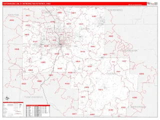 Canton-Massillon Metro Area RedLine style ZIP Code wall map