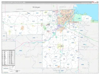 Toledo Metro Area Classic style ZIP Code wall map