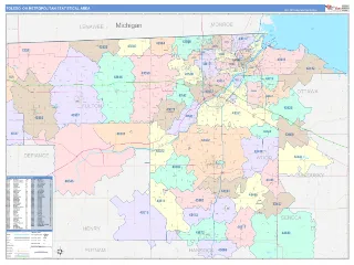 Toledo Metro Area ColorCast style ZIP Code wall map