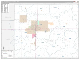 Enid Metro Area Classic style ZIP Code wall map