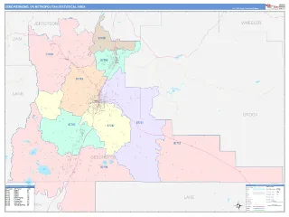 Bend-Redmond Metro Area ColorCast style ZIP Code wall map