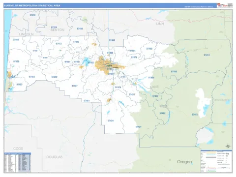Eugene metro area map