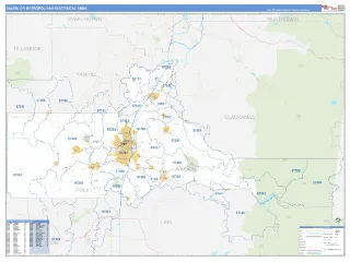 Salem Metro Area Business Reference style ZIP Code wall map