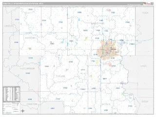 Sioux Falls Metro Area Classic style ZIP Code wall map