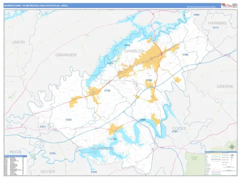Morristown metro area map
