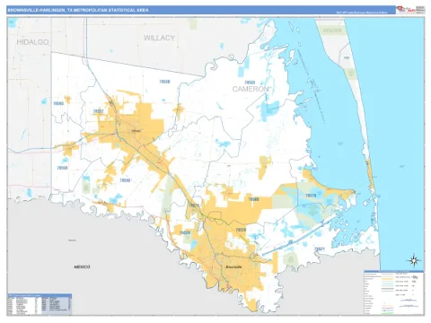 Brownsville-Harlingen metro area map
