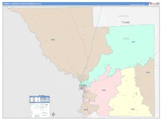 Laredo Metro Area ColorCast style ZIP Code wall map