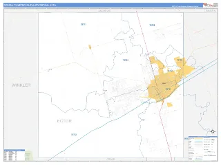 Odessa Metro Area Business Reference style ZIP Code wall map