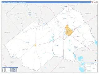 Victoria Metro Area Business Reference style ZIP Code wall map