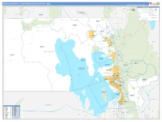 Ogden-Clearfield Metro Area Business Reference style ZIP Code wall map