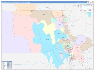 Ogden-Clearfield Metro Area ColorCast style ZIP Code wall map