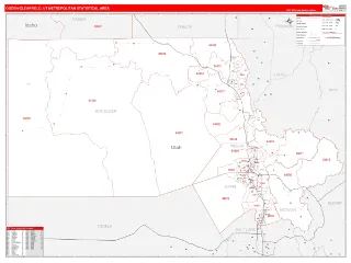 Ogden-Clearfield Metro Area RedLine style ZIP Code wall map