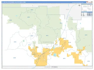 St. George Metro Area Business Reference style ZIP Code wall map