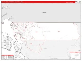 Bellingham Metro Area RedLine style ZIP Code wall map
