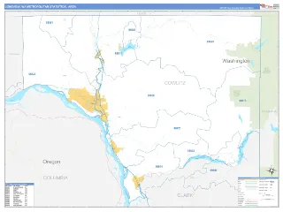 Longview Metro Area Business Reference style ZIP Code wall map