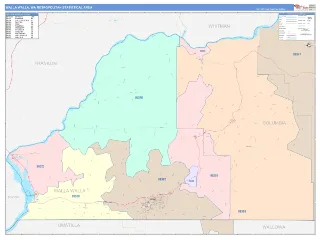 Walla Walla Metro Area ColorCast style ZIP Code wall map