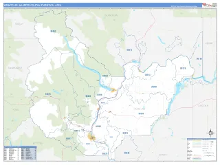 Wenatchee Metro Area Business Reference style ZIP Code wall map