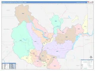 Wenatchee Metro Area ColorCast style ZIP Code wall map