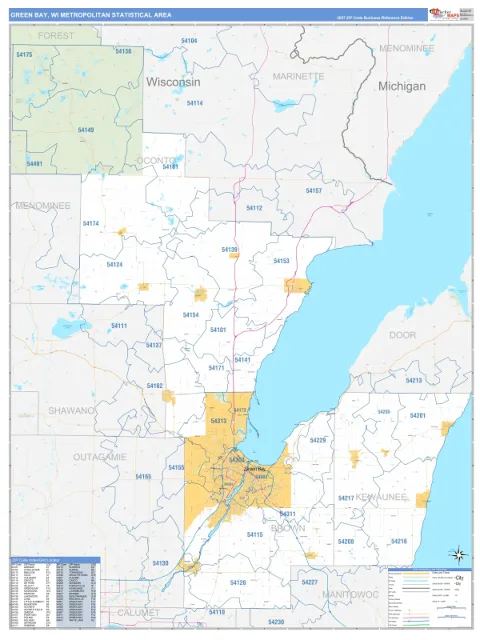 Green Bay metro area map