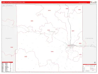 Casper Metro Area RedLine style ZIP Code wall map
