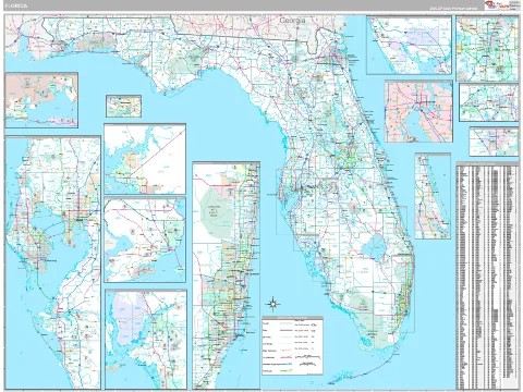 Florida ZIP Code wall map in the Classic Style