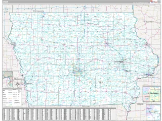 Iowa Classic style ZIP Code wall map