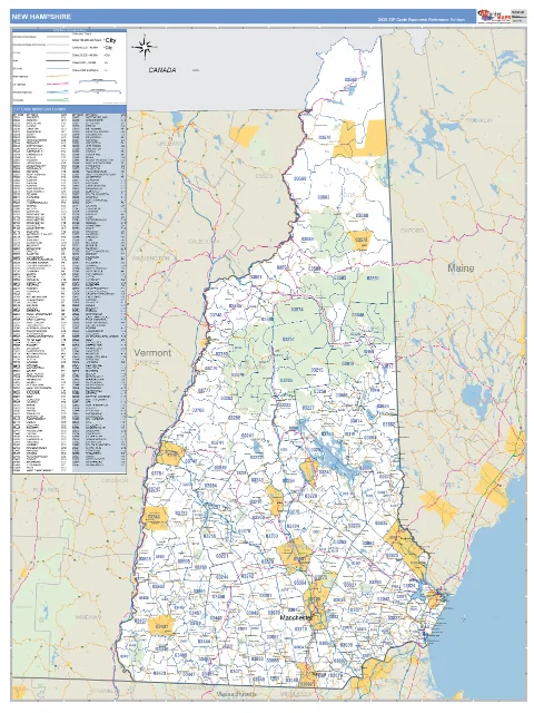 New Hampshire state map