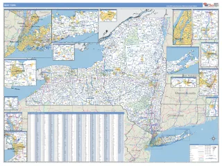 New York Business Reference style ZIP Code wall map