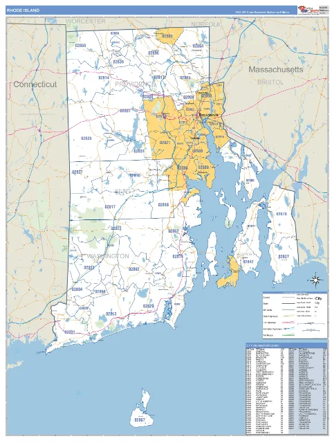 Rhode Island state map