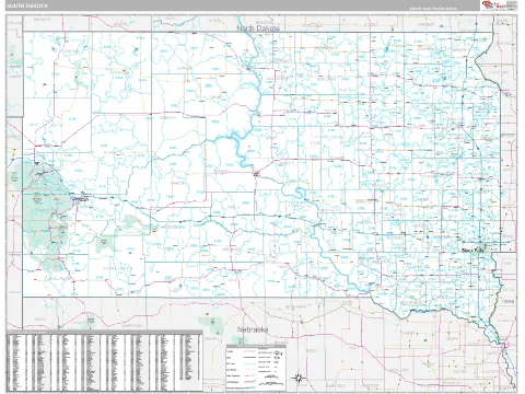 South Dakota ZIP Code wall map in the Classic Style