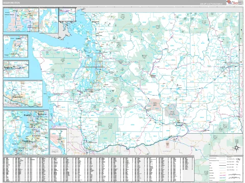 Washington ZIP Code wall map in the Classic Style